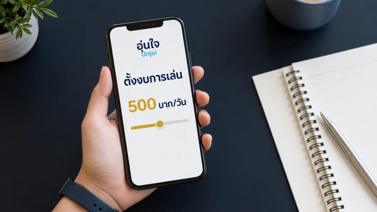 หน้าจอตั้งงบการเล่น 500 บาทต่อวันบนมือถือ